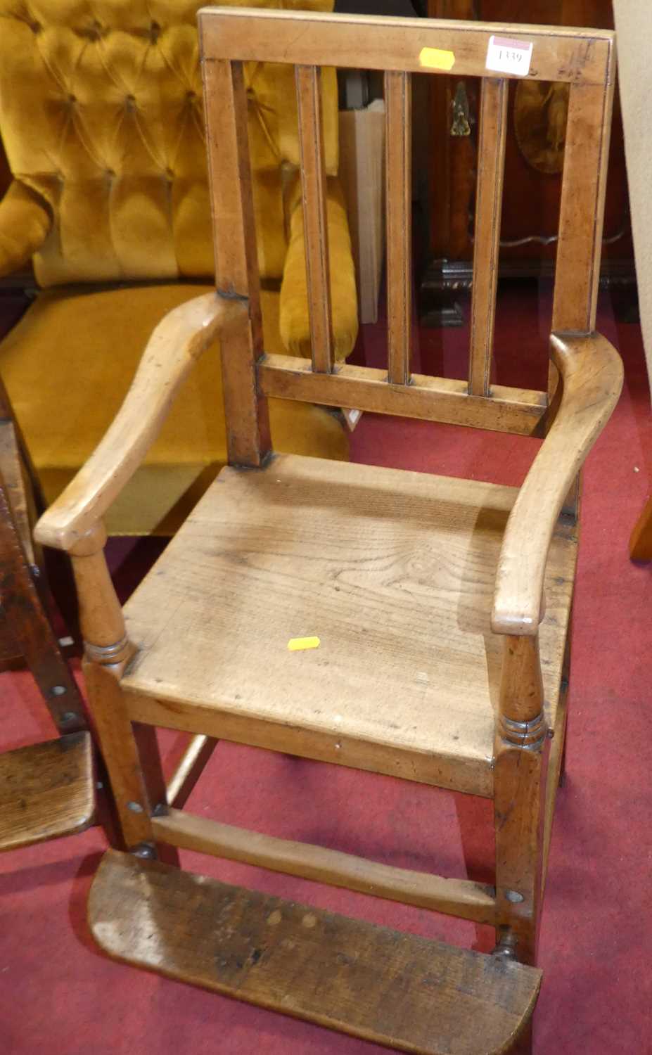 Two 19th century elm, yew and fruitwood panelled seat child's high chairs - Image 3 of 3