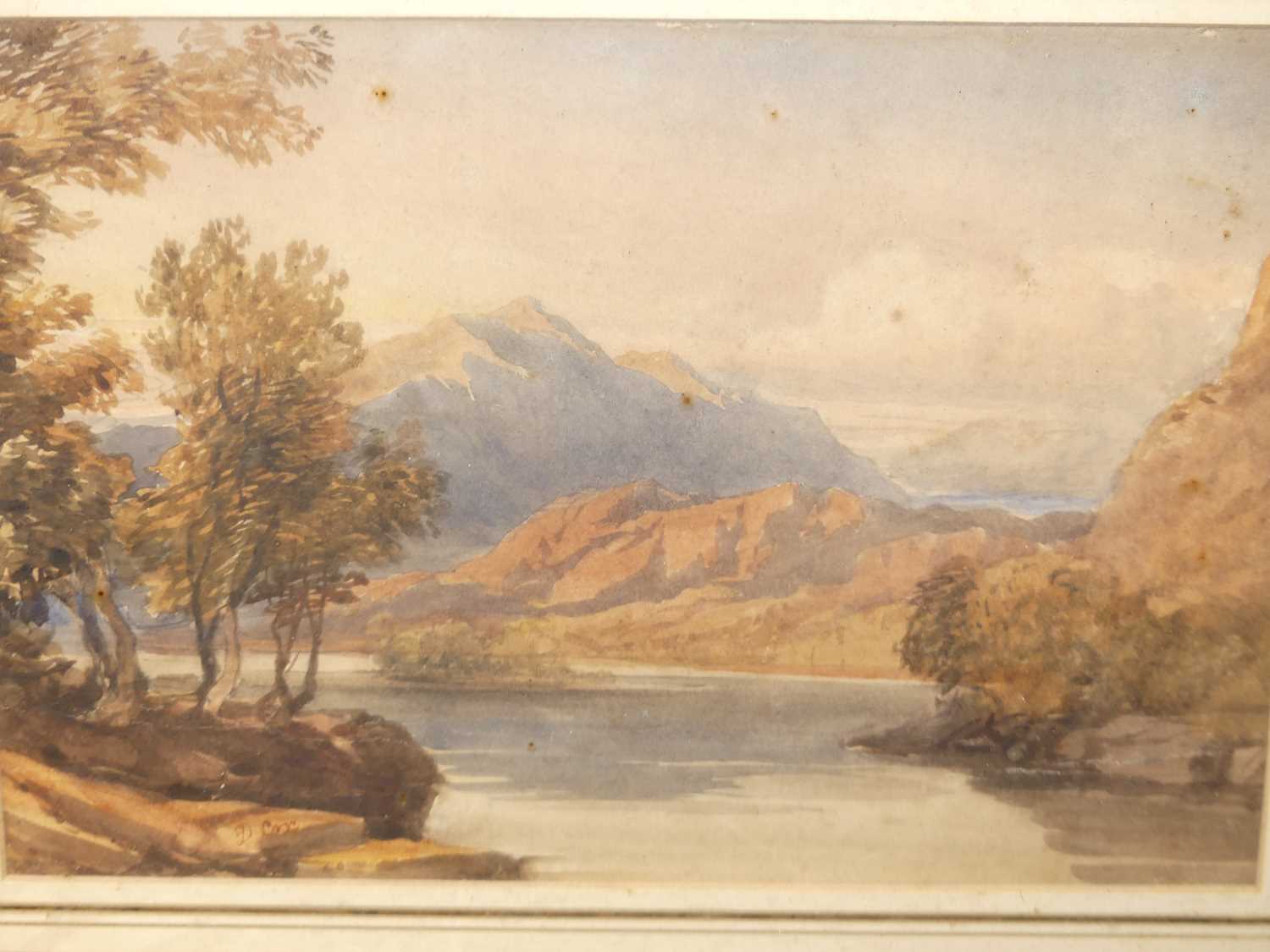 David Cox Jnr (1809-1885) - Mountain lake scene, watercolour, signed lower left, 18 x 26cm - Image 2 of 3