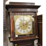 John Coates of Cirencester, a George III oak long case clock having a signed 11" square brass dial