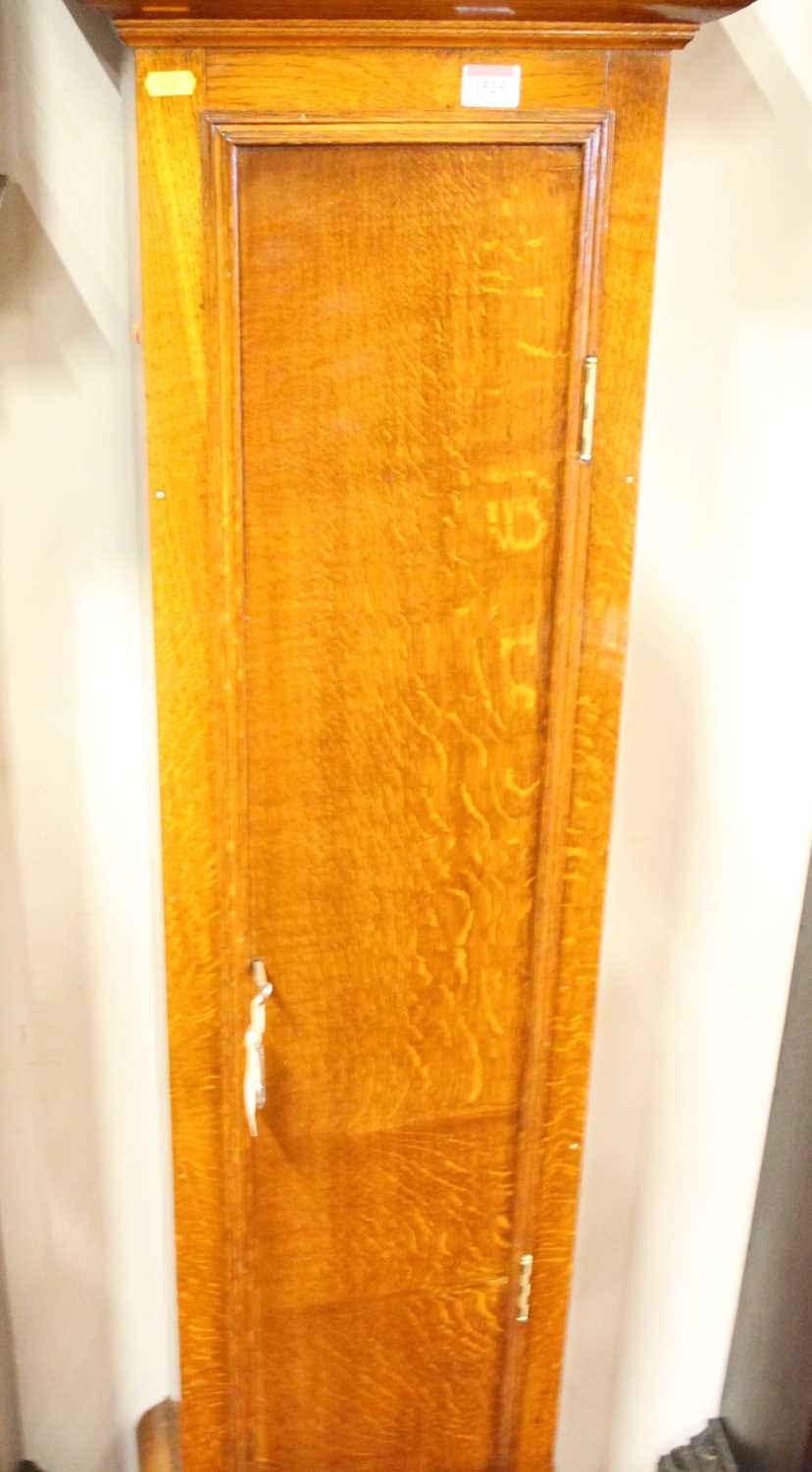 A blond oak long case clock case, only, in the late 17th century style, height 204cm Hood door glass - Image 2 of 2