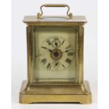 An American lacquered brass carriage clock, early 20th century, having spring-driven movement, h.