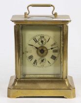 An American lacquered brass carriage clock, early 20th century, having spring-driven movement, h.