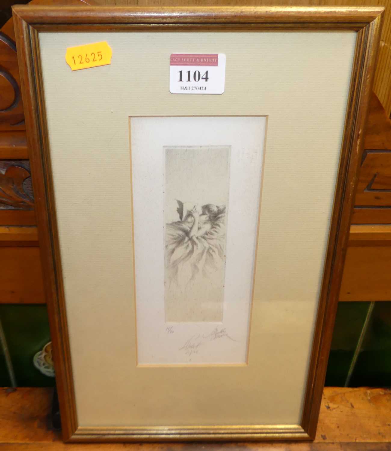 Mid-20th century French school - Etching, indistinctly signed and numbered 75/80 in pencil to the