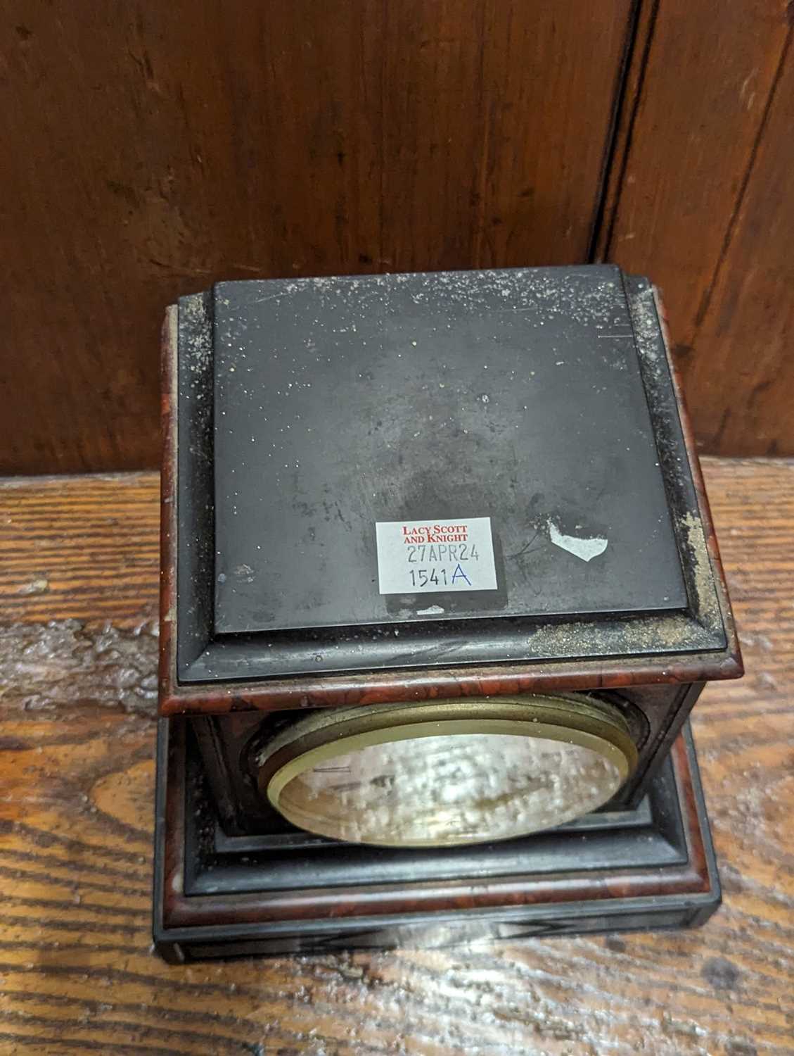 A Victorian black slate and rouge marble mantel clock - Image 2 of 2