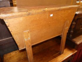 A 19th century pine dough-bin, with removable lid, w.95cm