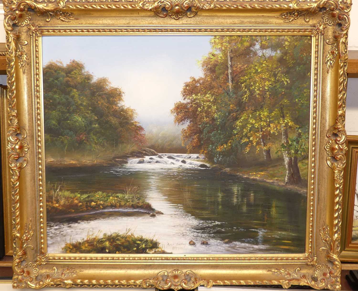 Harley - River Brathay, oil on canvas, signed, titled and dated '84 lower centre, 50 x 60cm