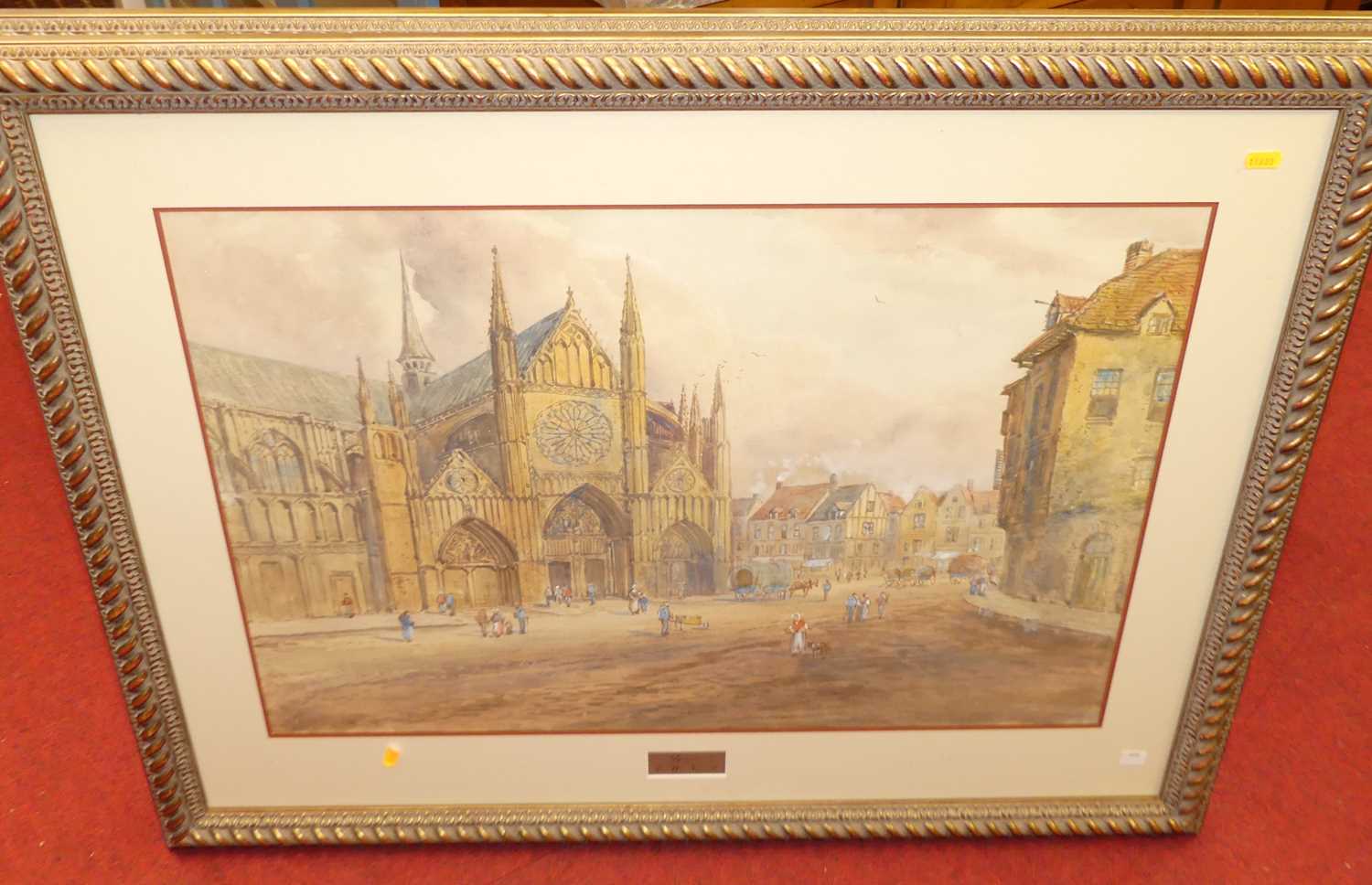 Edward W. Nevil (c1880-1900) - Pair; Rheims and Ypres, watercolours, signed lower right, 50 x 76cm - Image 5 of 8