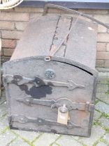 An iron stove with single door