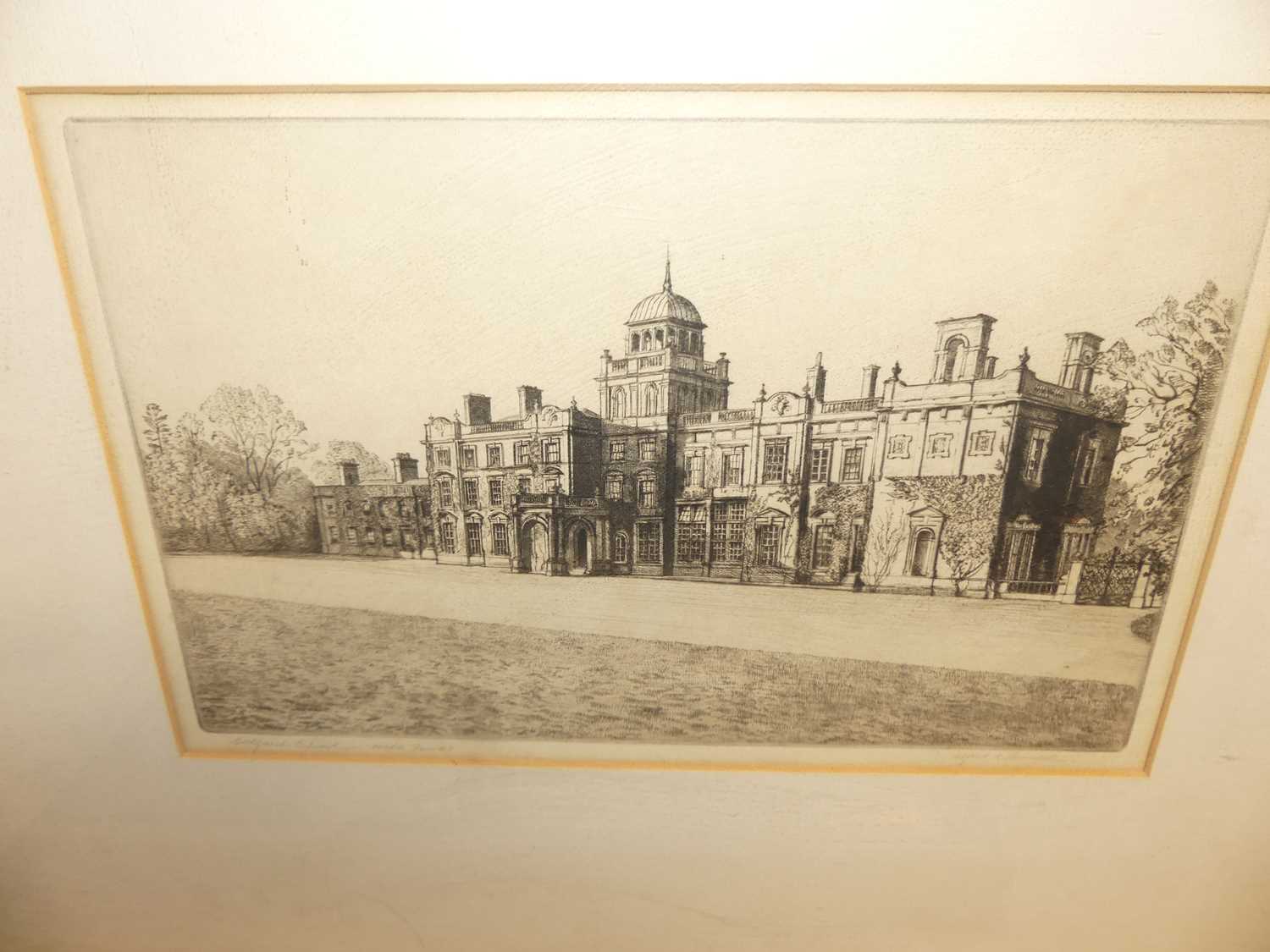 Alfred Blundell - Culford School etching, 22x34cm, together with Dorothy Sweet, Norman Gateway, Bury - Image 2 of 3