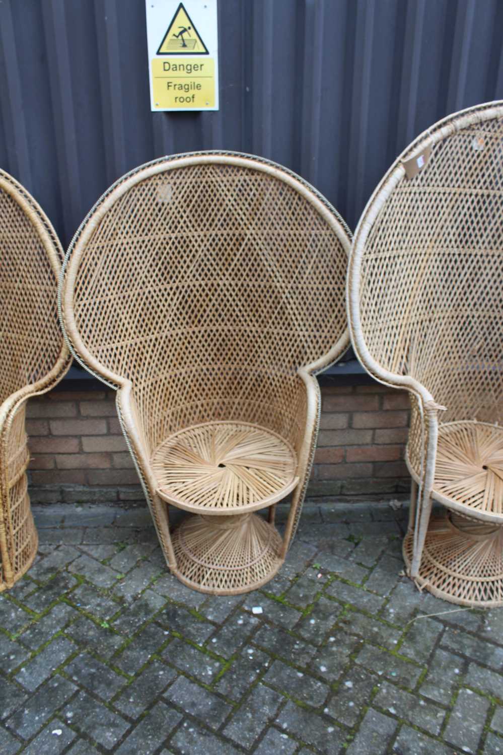 Three various wicker peacock chairs - Image 3 of 4