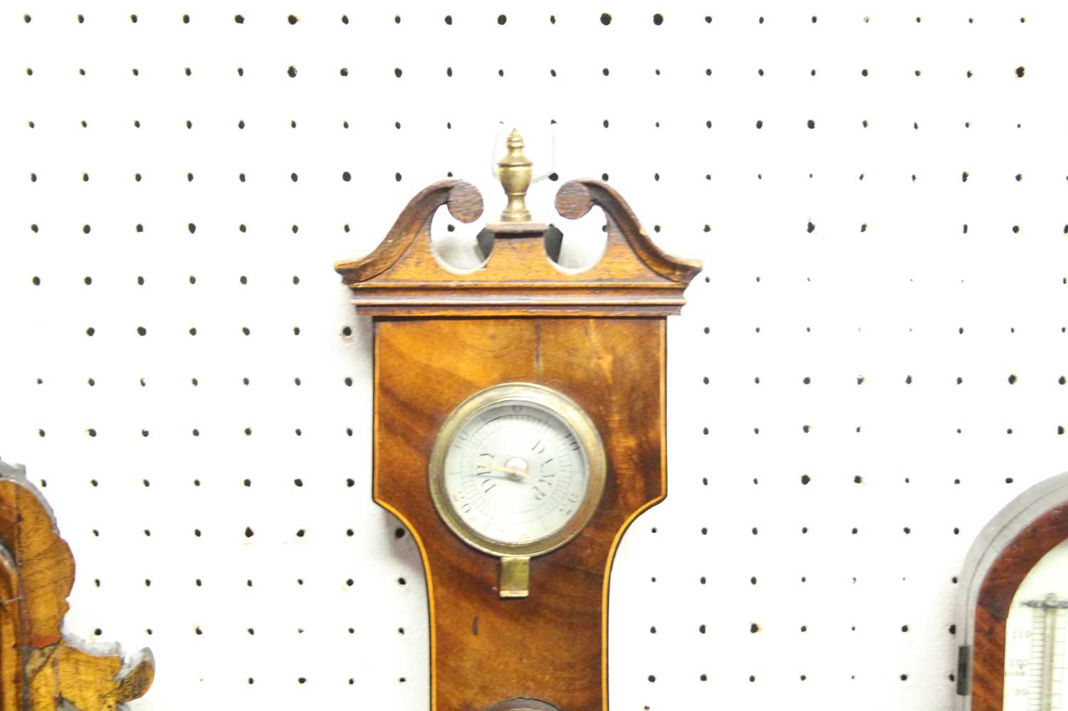 An early 19th century mahogany and inlaid four-dial wheel barometer, unsigned, h.94cm - Image 2 of 3