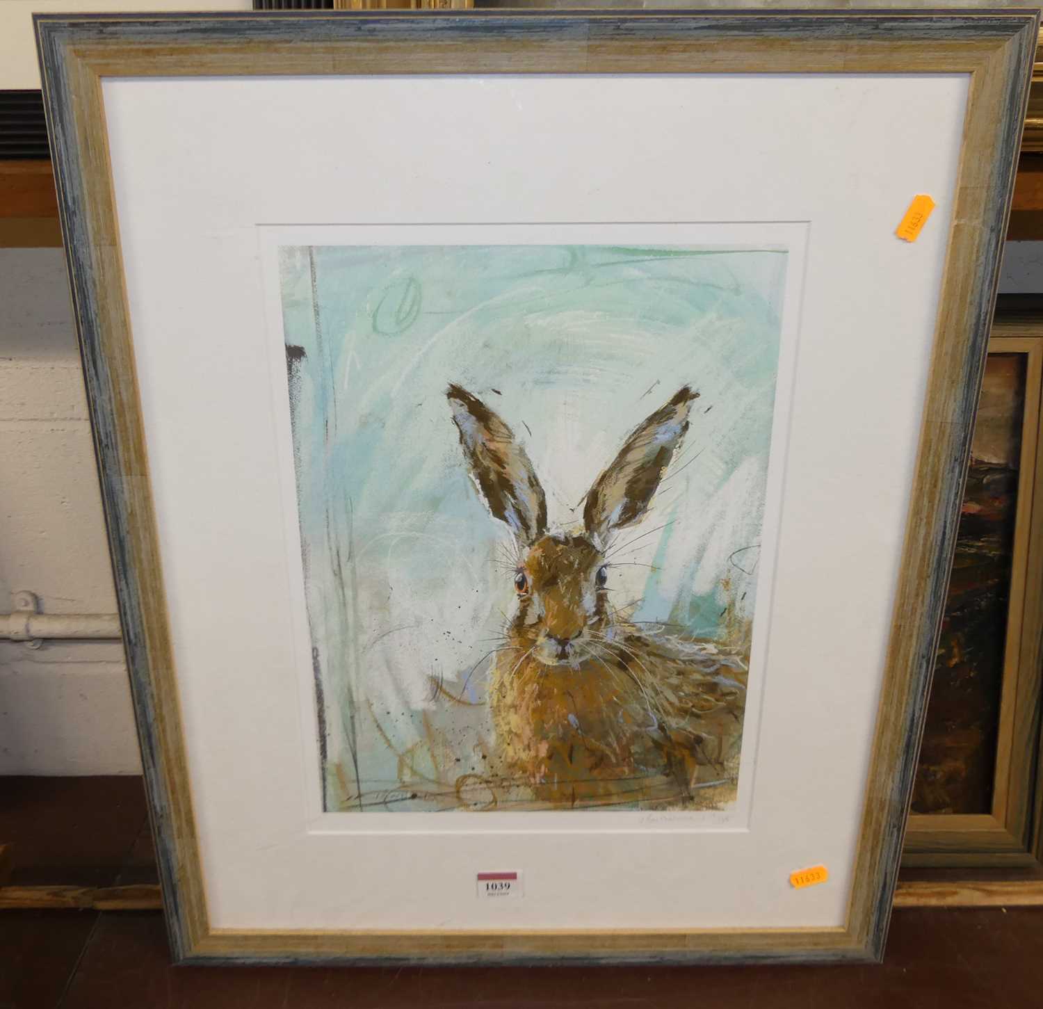 J. Bartholemew - Study of a hare, lithograph, signed and numbered 68/195 in pencil to the margin, 37