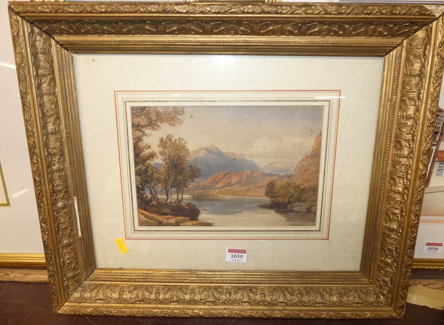 David Cox Jnr (1809-1885) - Mountain lake scene, watercolour, signed lower left, 18 x 26cm