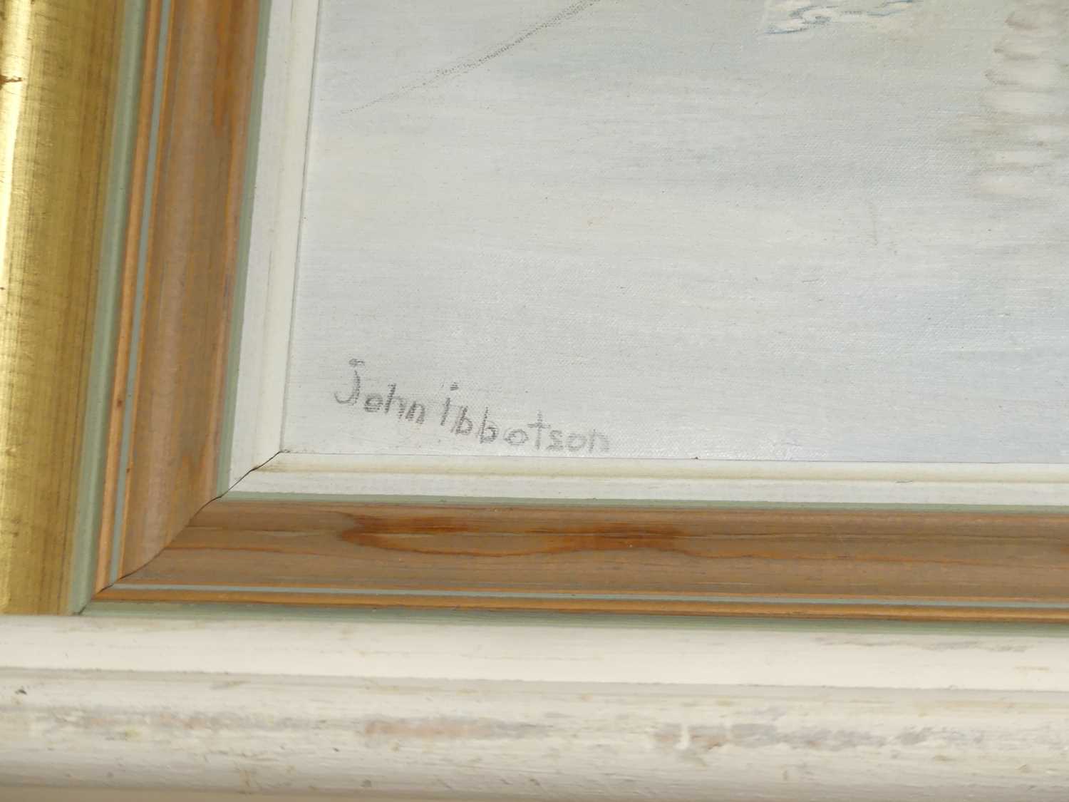 John Ibbotson - Misty morning, Whitby, oil on canvas, signed lower left, further singed, titled - Image 2 of 3
