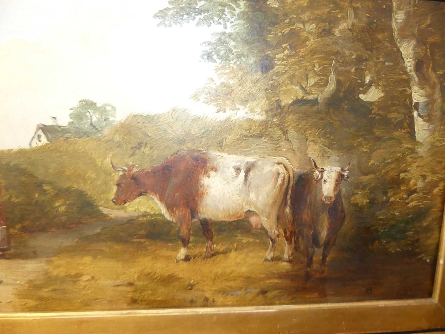 H Dawson - Milking time, oil on canvas, signed lower left, 32 x 59cm - Image 2 of 5