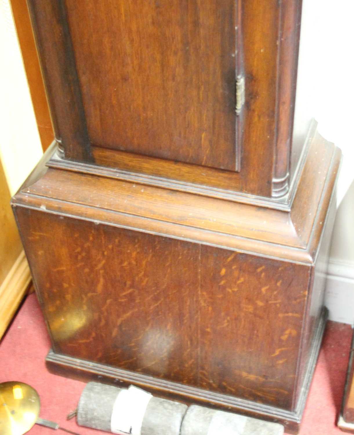 George Hallifax of Doncaster, a George III oak long case clock having a 12" arch brass dial, - Image 3 of 19