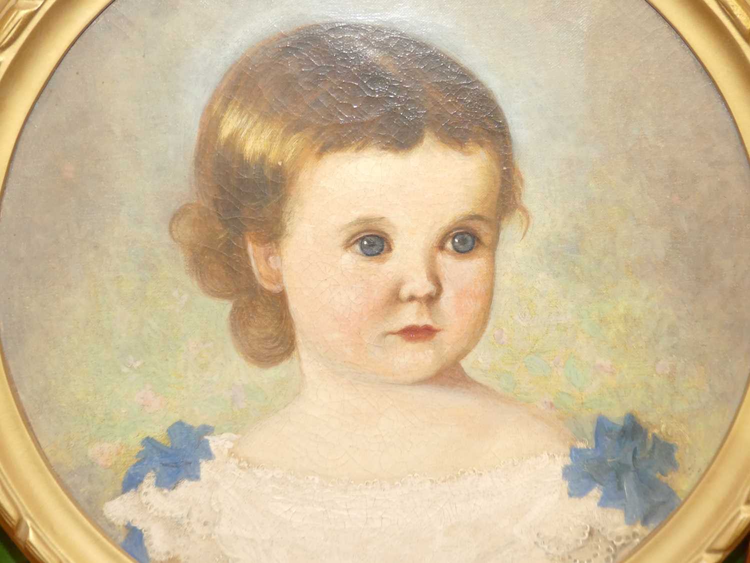 F.P. Strickland (19th century) - Bust portrait of a young girl, oil on canvas, signed lower left, - Image 2 of 4