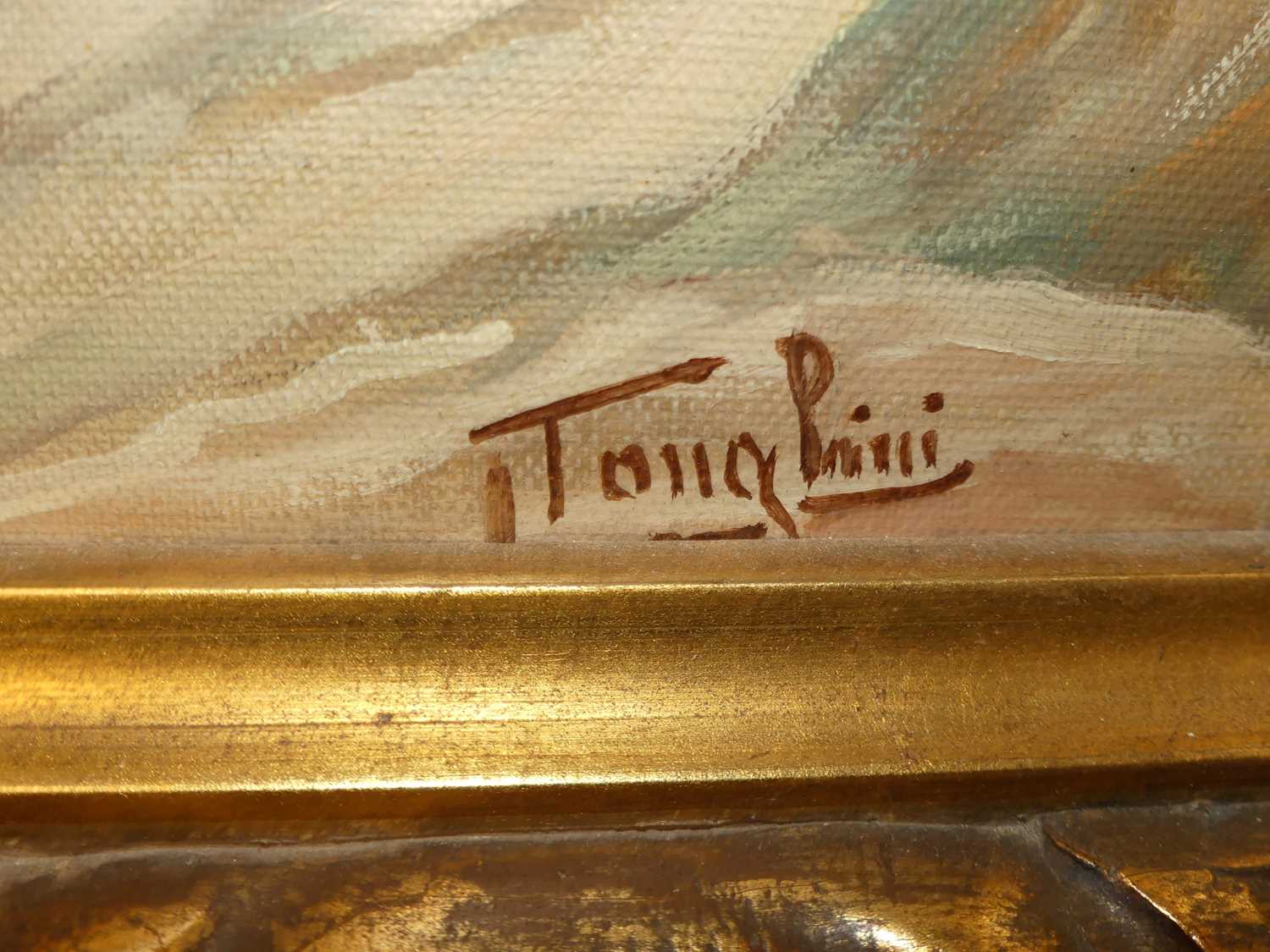 After Annibale Carracci - Bedtime, oil on artist board, bears signature Tonghini lower right, 38 x - Image 3 of 4