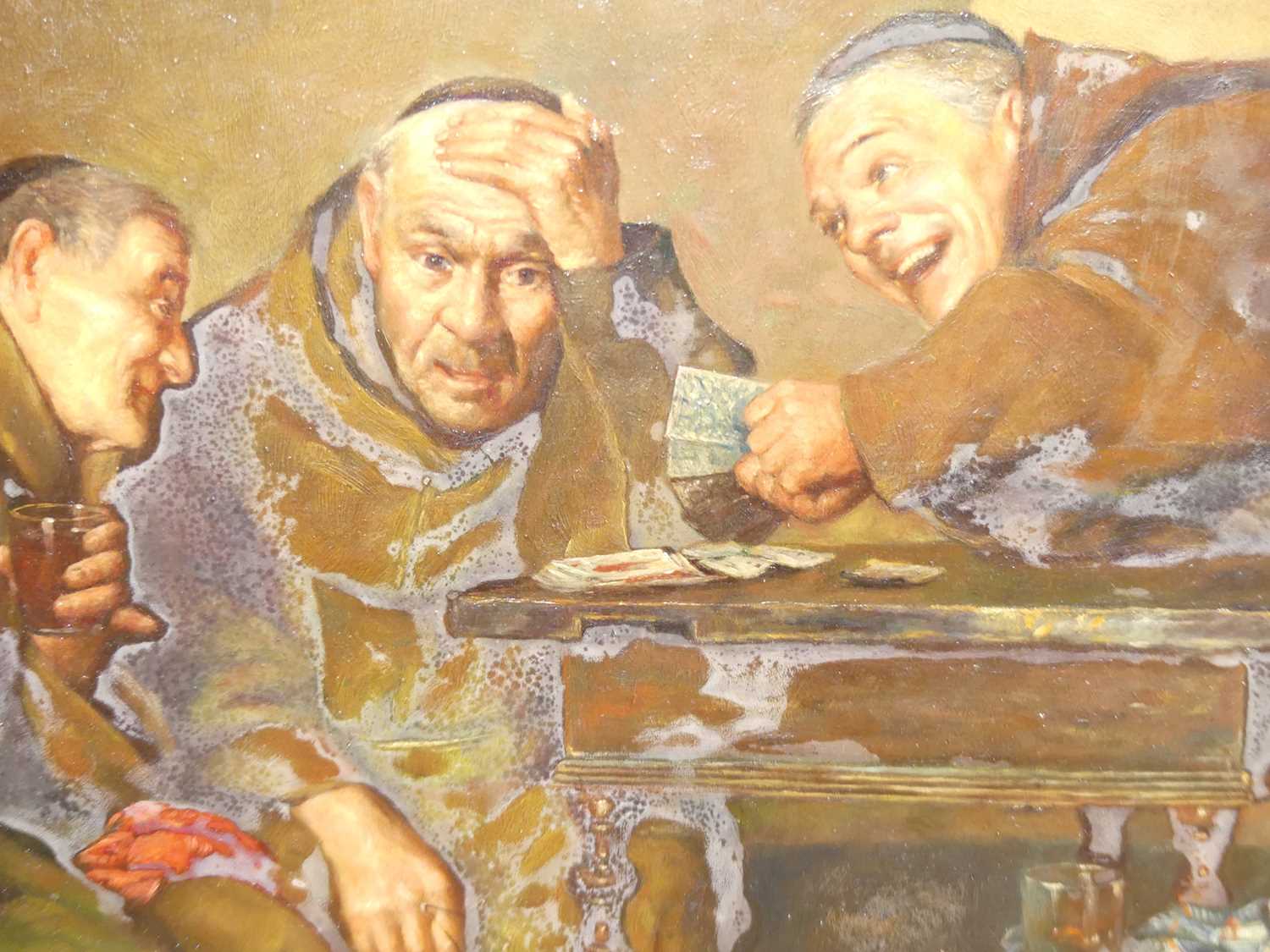 Bingham - The Monks' card-school, oil on panel, signed lower left, 29 x 38cm - Image 3 of 5