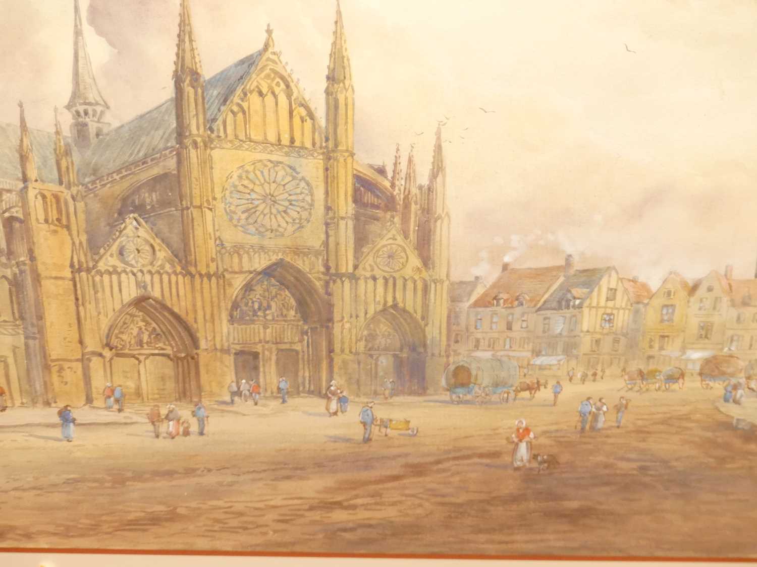 Edward W. Nevil (c1880-1900) - Pair; Rheims and Ypres, watercolours, signed lower right, 50 x 76cm - Image 6 of 8