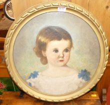F.P. Strickland (19th century) - Bust portrait of a young girl, oil on canvas, signed lower left,