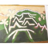Contemporary school - Untitled, acrylic on canvas, indistinctly signed and dated 1975 verso, 61 x