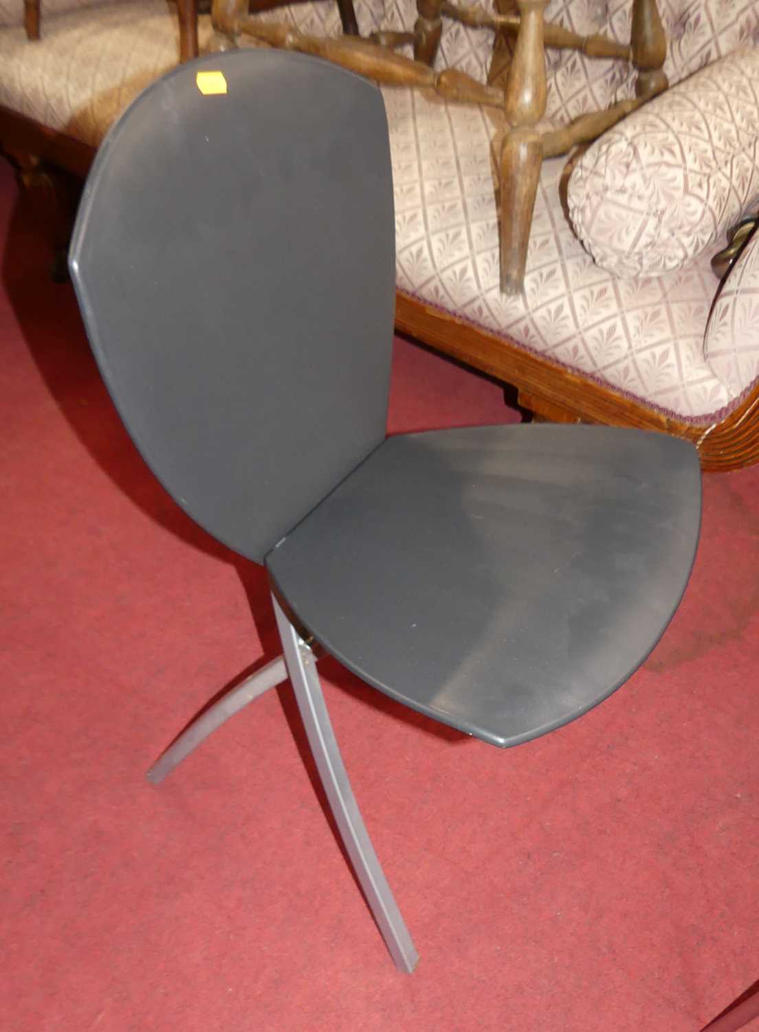 A perspex 'bucket' chair; together with a Galvano Tecnica single chair; and a set of three - Image 3 of 3