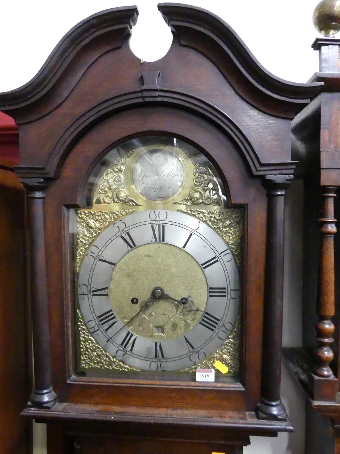 George Hallifax of Doncaster, a George III oak long case clock having a 12" arch brass dial, - Image 9 of 19