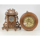 An oak cased ships clock, the dial signed Brown of Perth, having visible escapement, the whole
