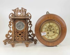 An oak cased ships clock, the dial signed Brown of Perth, having visible escapement, the whole