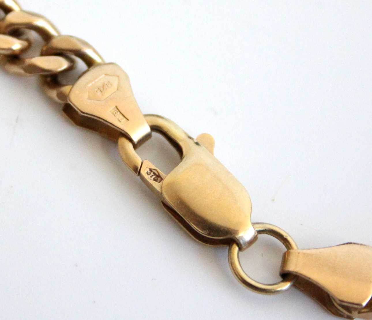 A 9ct gold figaro link neck chain, sponsor RJ, 44g, length 53cm In excellent condition with no - Image 3 of 3