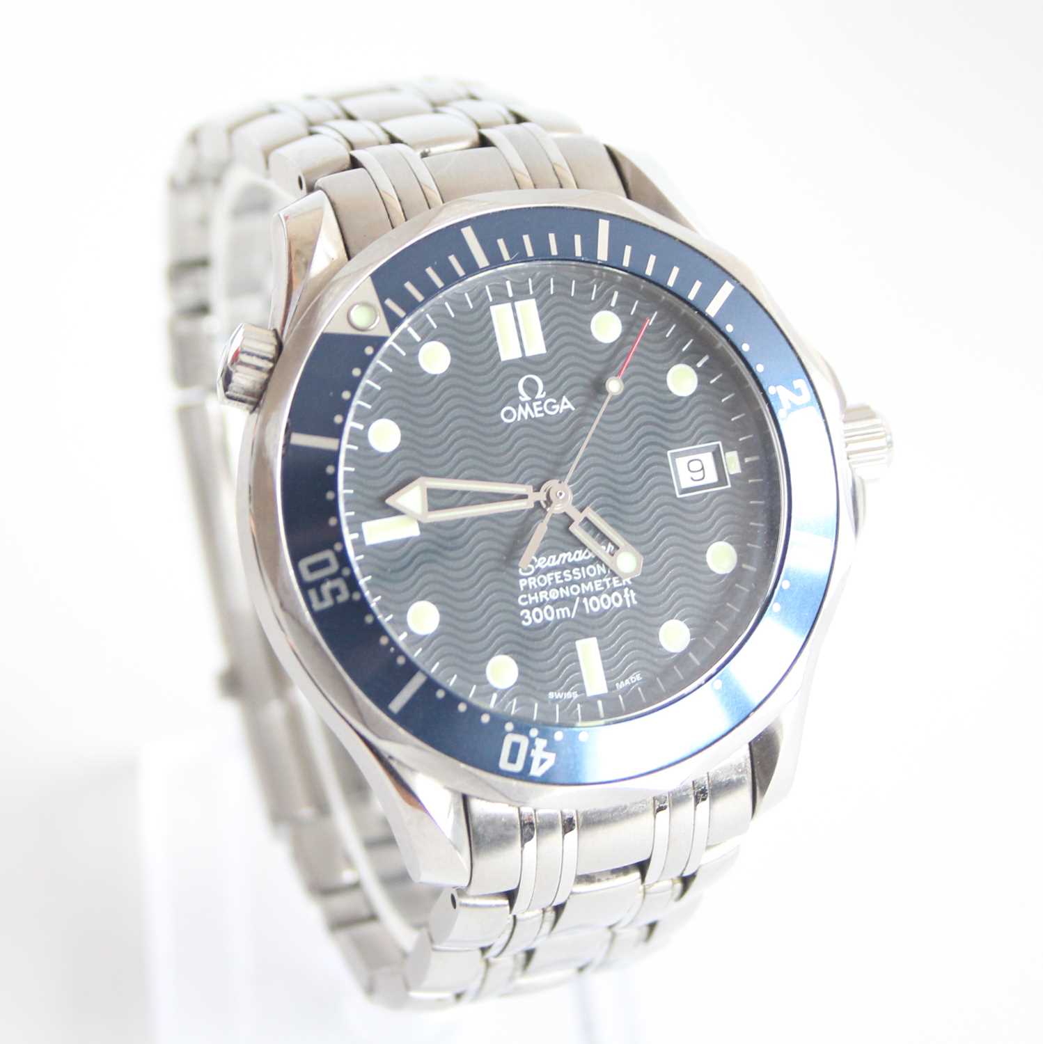A stainless steel Omega Seamaster Professional chronometer automatic wrist watch, the round blue - Image 2 of 8