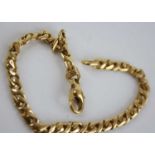 A modern 18ct gold flat curblink bracelet, 12.5g, length 17.5cm