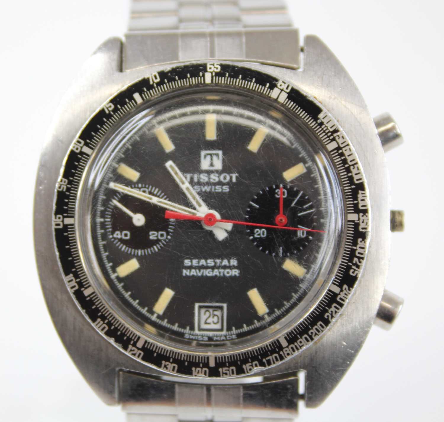 A gent's Tissot Swiss Seastar Navigator stainless steel chronograph automatic wristwatch, having