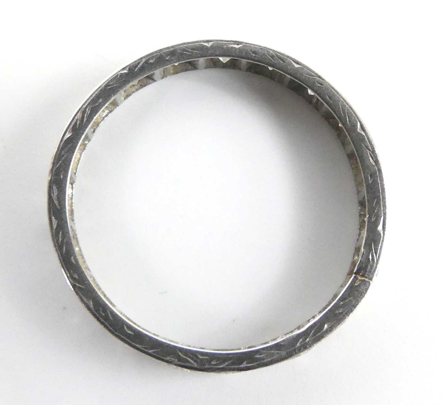 A white metal diamond full hoop eternity ring, comprising 19 single cut diamonds in grain and - Image 4 of 5
