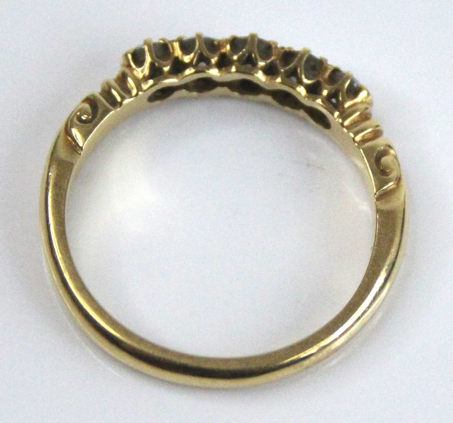 An 18ct yellow gold diamond half hoop eternity ring, featuring five graduated Old European cut - Image 6 of 7