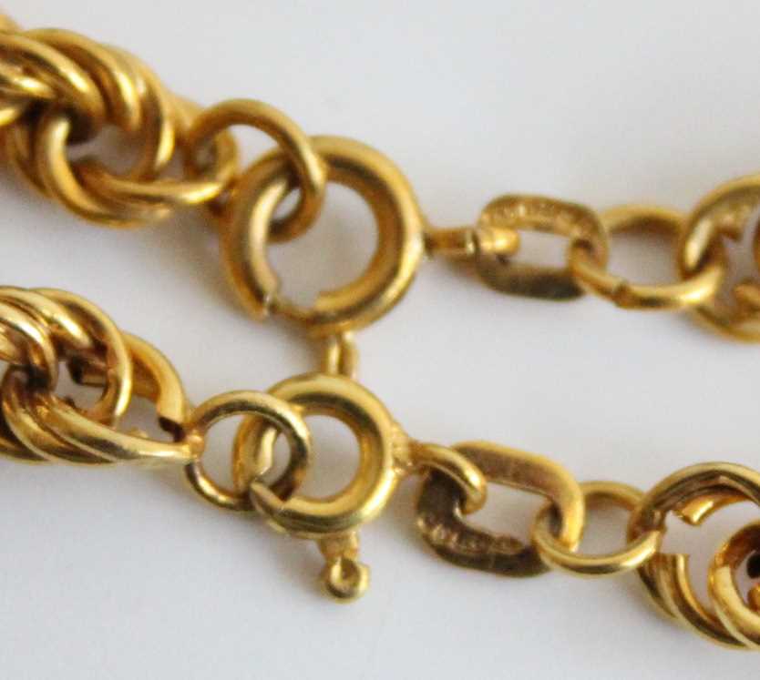 A modern 9ct gold ropetwist necklace, 44cm; together with a matching bracelet, 18.5cm, gross - Image 4 of 4