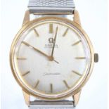 A gents Omega Seamaster bi-metal automatic wristwatch, having silvered baton dial and non-related