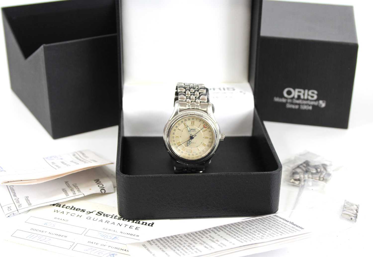 An Oris gent's Big Crown steel cased automatic calendar wristwatch, ref. 7465B, having signed