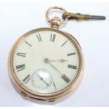 American Watch Company Waltham Massachusetts - a yellow metal cased open face pocket watch, having