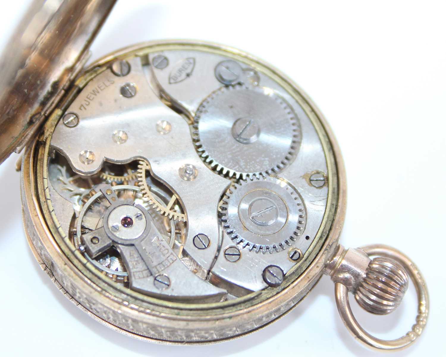 A lady's 9ct yellow gold open face keyless fob watch, having a round white dial with blue Arabic - Image 4 of 6