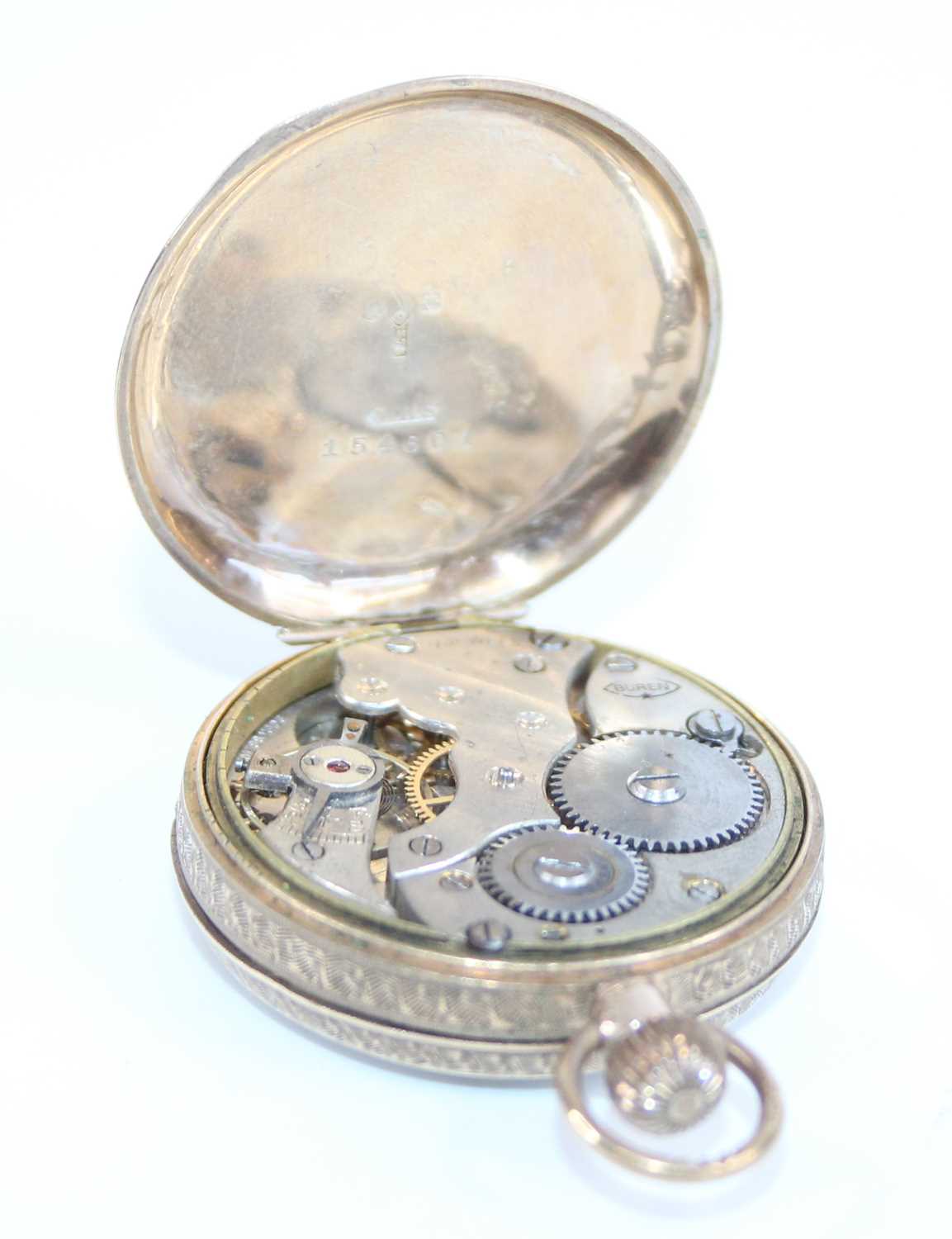 A lady's 9ct yellow gold open face keyless fob watch, having a round white dial with blue Arabic - Image 3 of 6