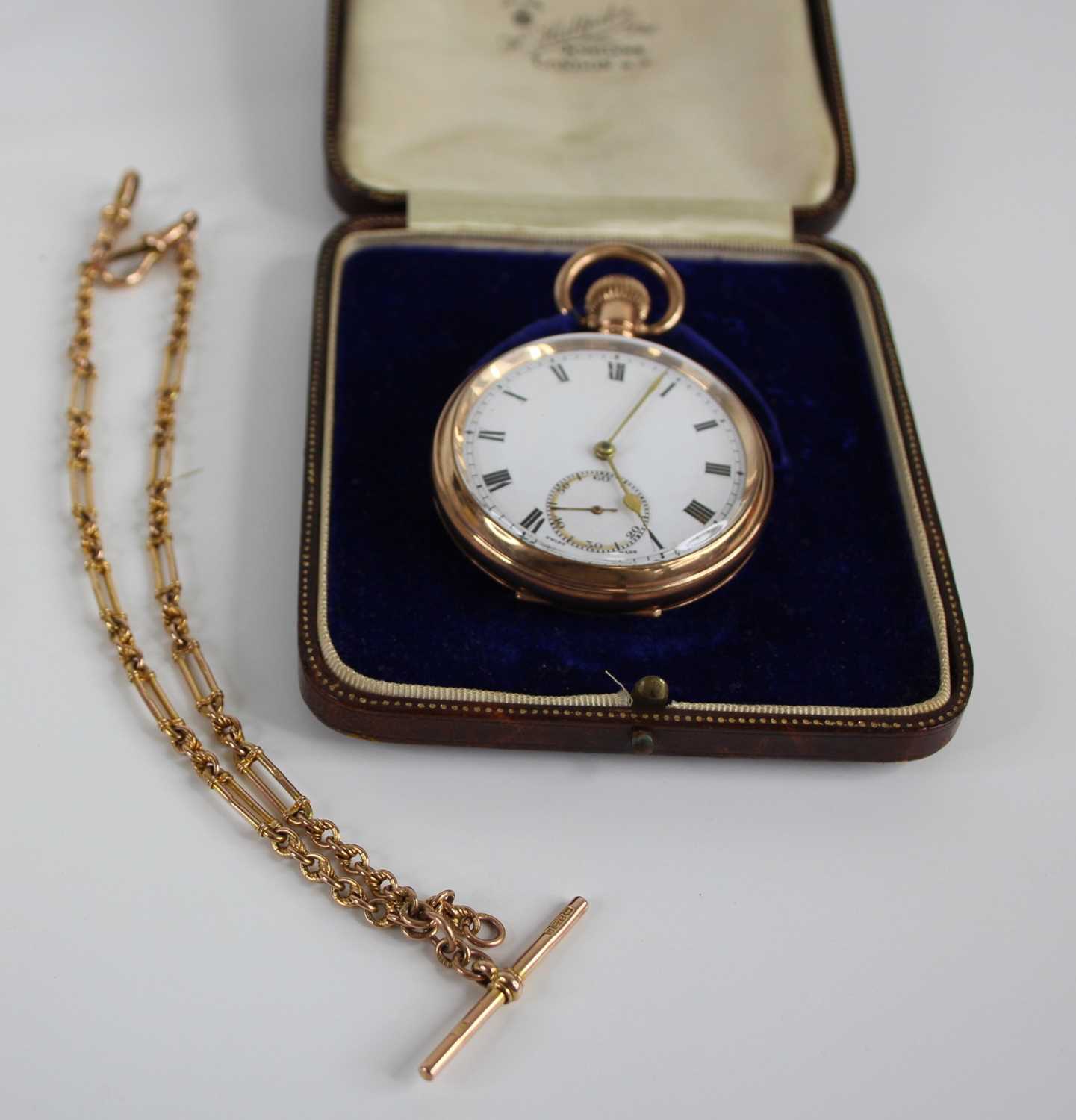 A Buren gold plated gent's open face pocket watch, having keyless movement, dia.5cm; together with a - Bild 6 aus 7