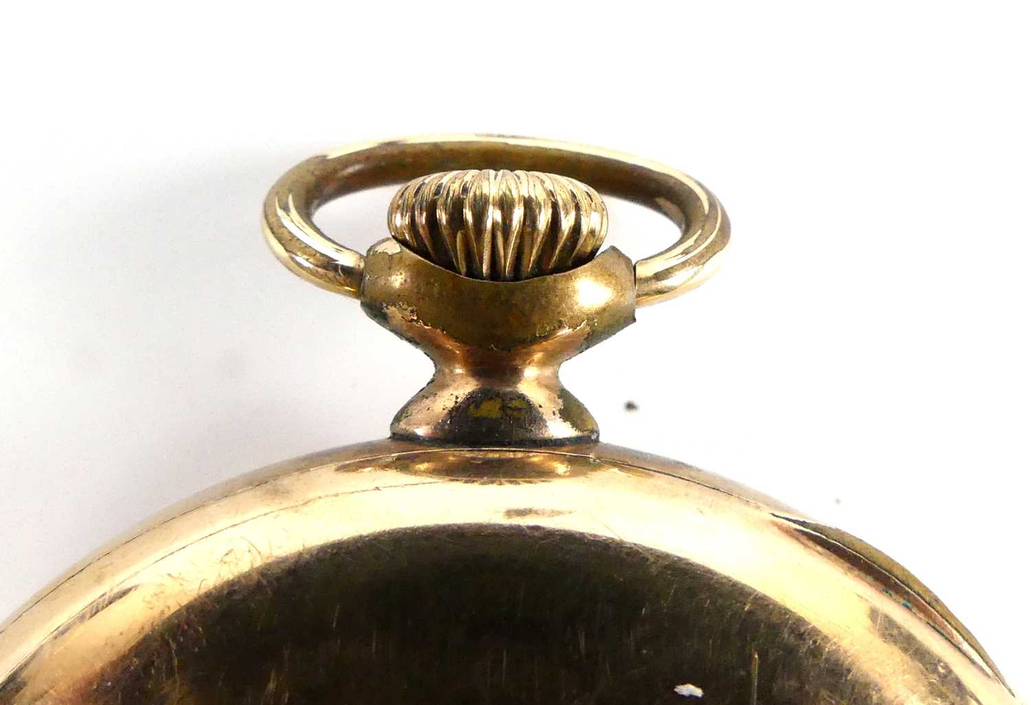 A Rolex gold plated keyless open-face pocket watch, with round white Roman dial having blued steel - Image 3 of 7