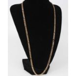 A modern 9ct gold flat curb link necklace with lobster claw clasp, 24.7g, length 63.5cm In excellent