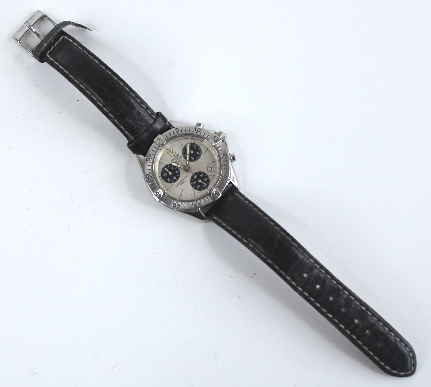 A Breitling Colt chronograph stainless steel gent's wristwatch, ref. A53035, No.17408, signed - Image 4 of 6