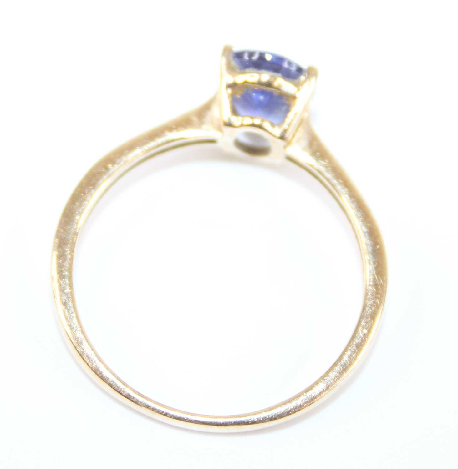 A 9ct gold tanzanite single stone pendant, featuring a cushion cut tanzanite in claw setting, - Image 6 of 9