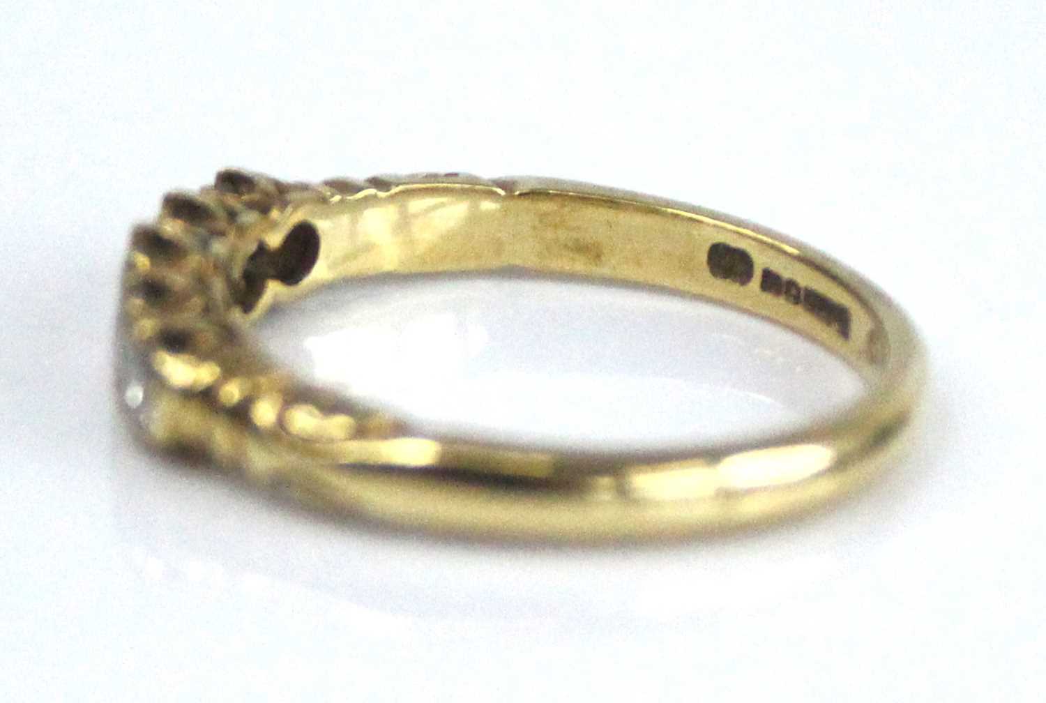 An 18ct yellow gold diamond half hoop eternity ring, featuring five graduated Old European cut - Image 5 of 7