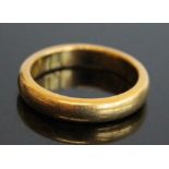 A 22ct gold court shaped wedding band, sponsor AC Co, 7.4g, size N½