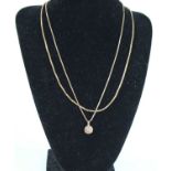 A modern 9ct gold square belcher link neck chain, 46cm; together with another similar having 9ct